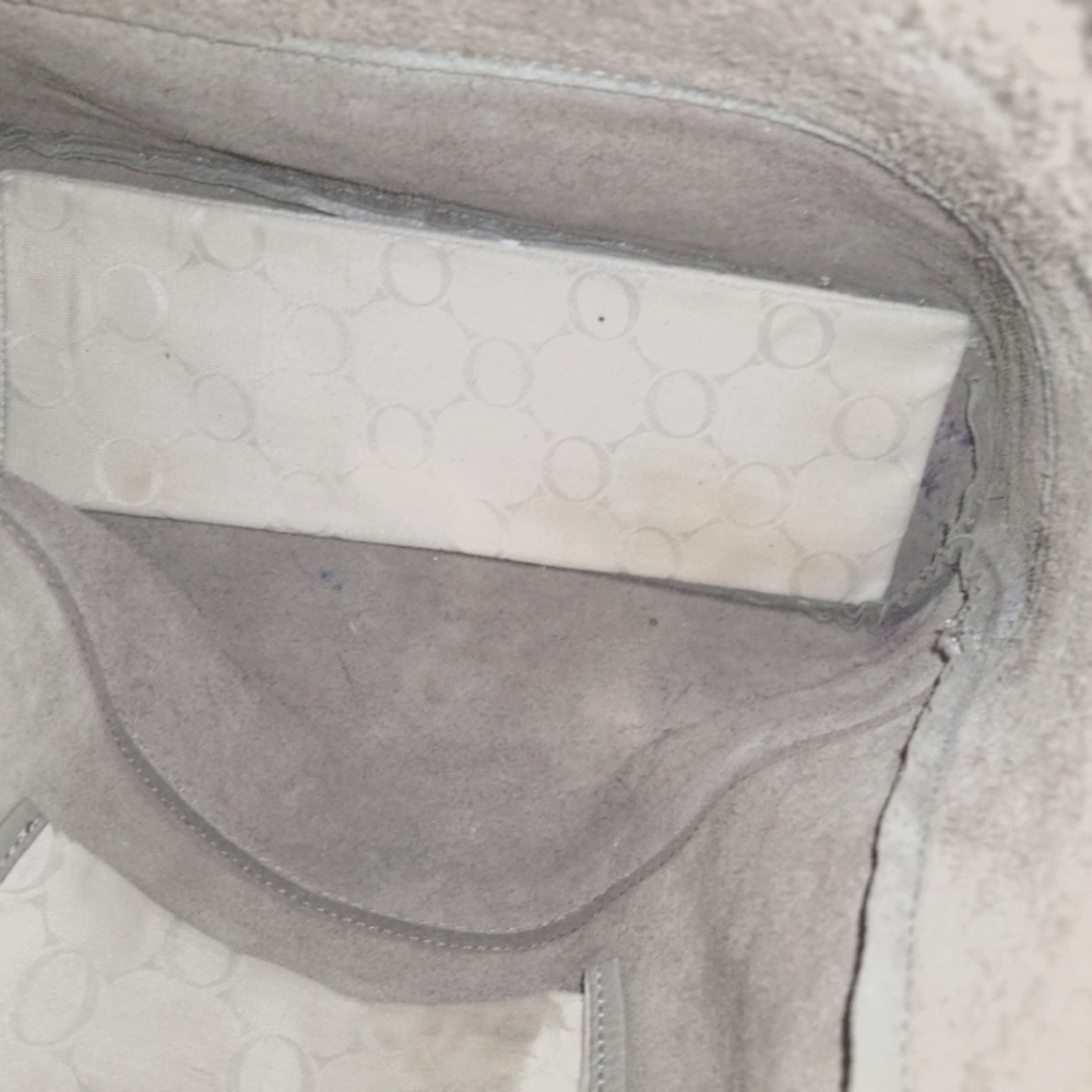Oroton Taupe Mushroom Pebbled Leather Shoulder Shopper Hobo Bag - Picture 7 of 8